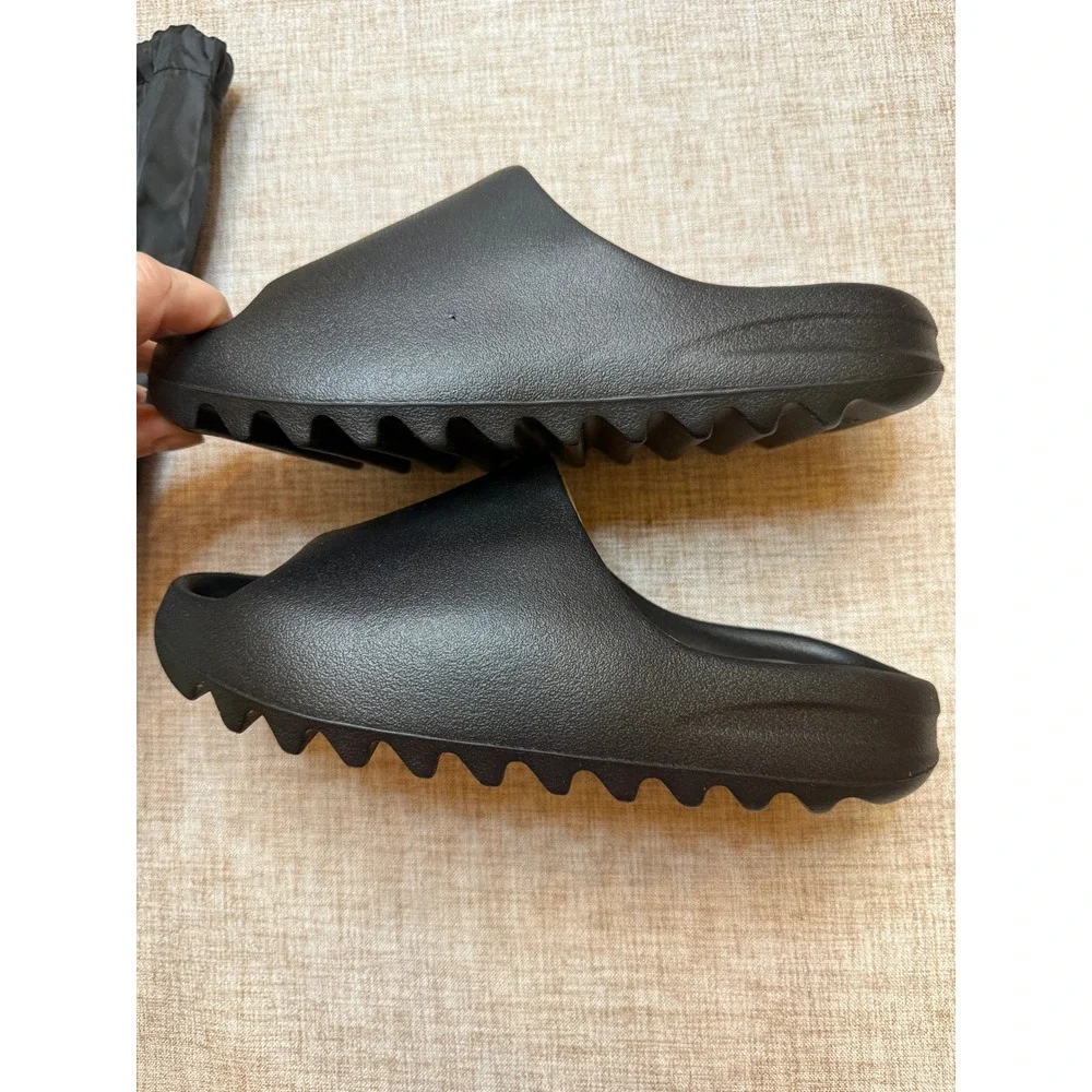 YS-01 Black Comfort Slides Chunky Platform Open Toe Sandals Mens Size 6 NEW